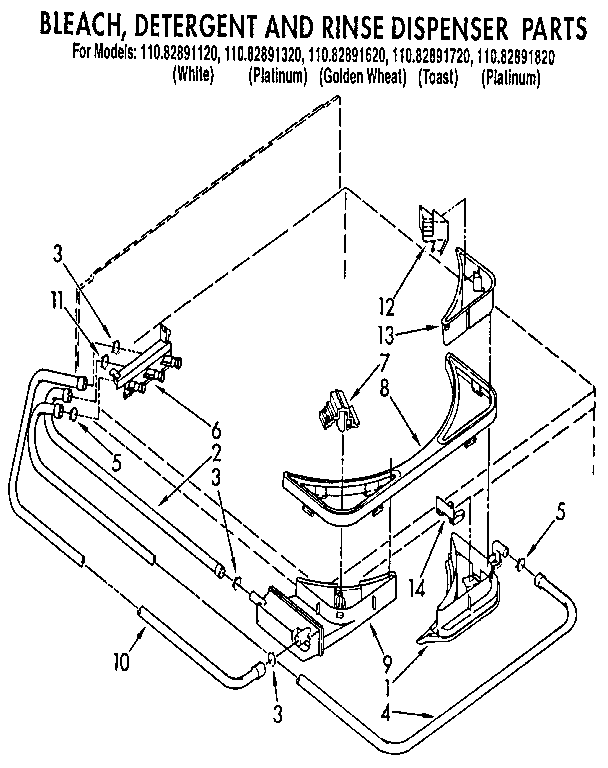 Bleach, detergent and rinse dispenser
