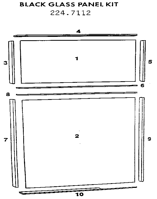Black glass panel kit 224.7112