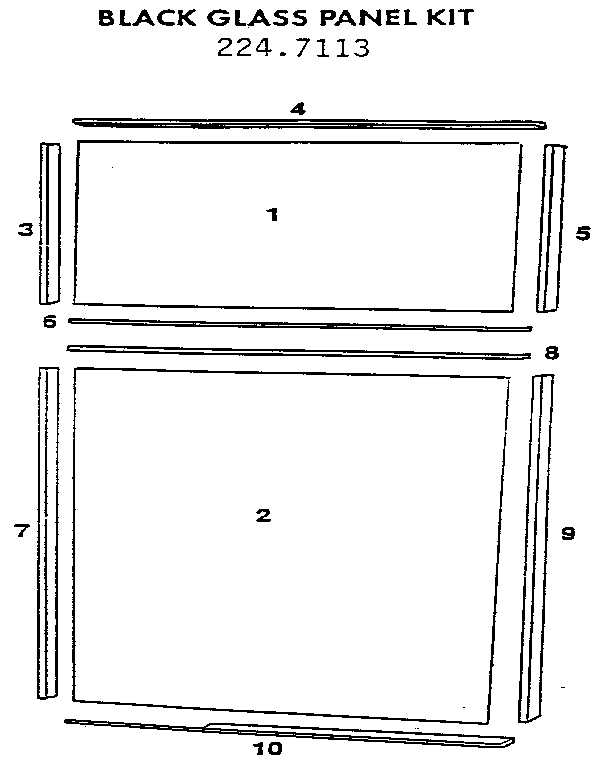 Black glass panel kit 224.7113