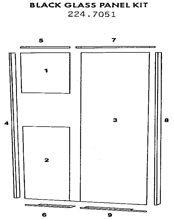 Black glass panel kit 224.7051