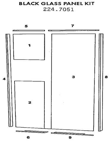 Black glass panel kit 224.7051
