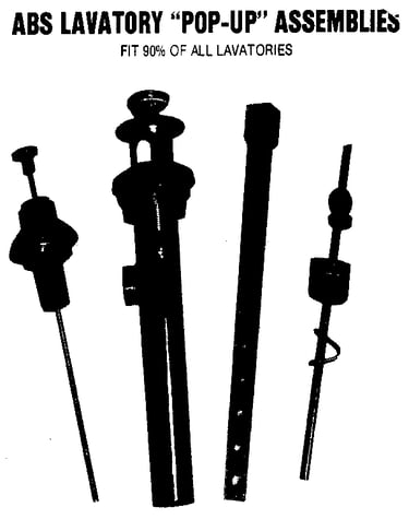 Abs lavatory "pop-up" assemblies