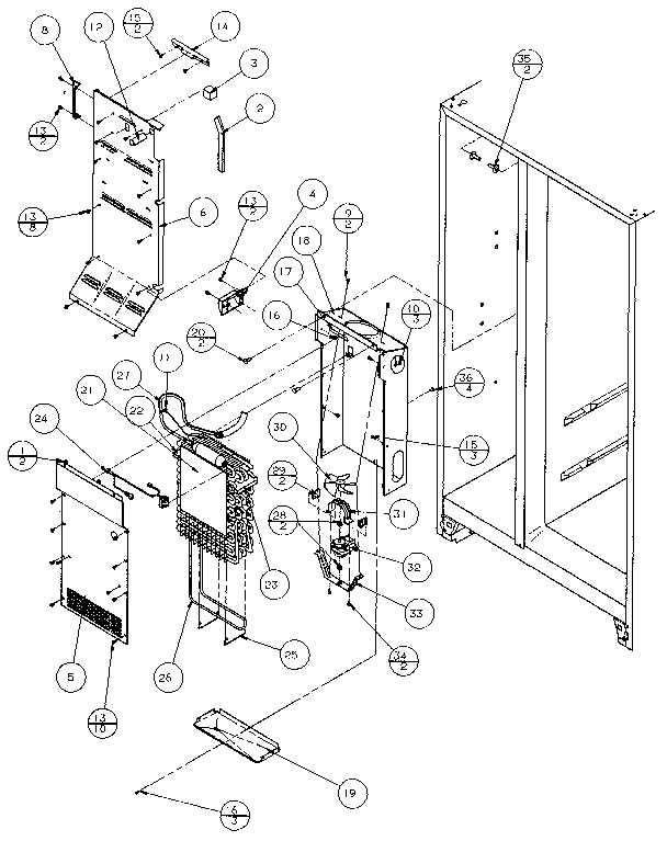 Evaporator and air handling