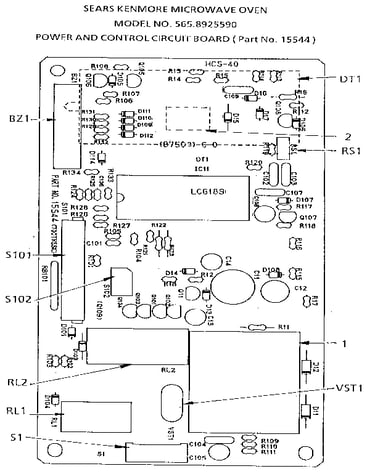 Power and control circuit board (part no. 15544)