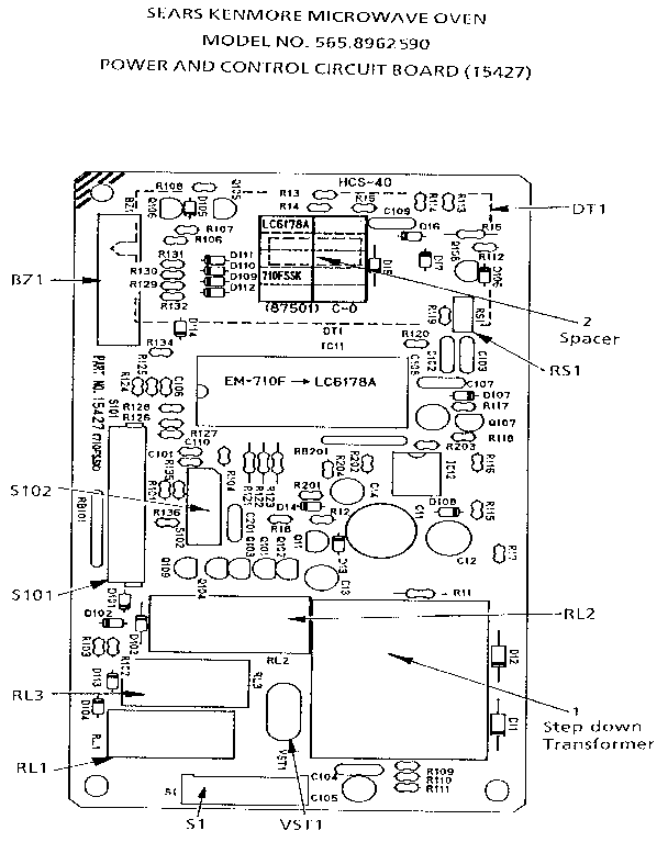 POWER AND CONTROL CIRCUIT BOARD (15427)