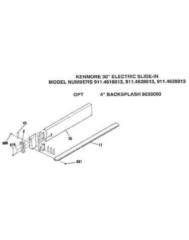 Opt 4" backsplash 8059090