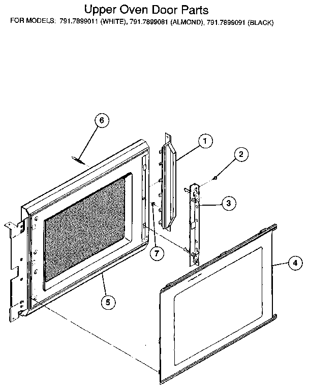 Upper oven door