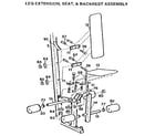 Lifestyler 15425 leg extension, seat, & backrest assembly diagram