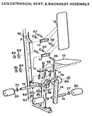 Leg extension, seat, & backrest assembly