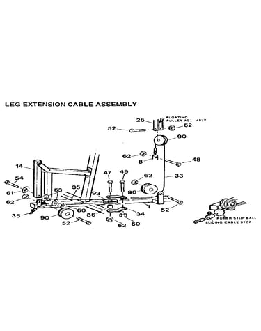 Leg extension cable assembly