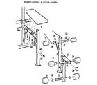 Weider E110 backrest assembly & leg curl assembly diagram