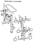Backrest assembly & leg curl assembly