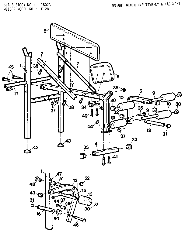 WEIGHT BENCH W/BUTTERFLY ATTACHMENT