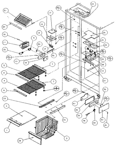 Freezer shelving & refrigerator light