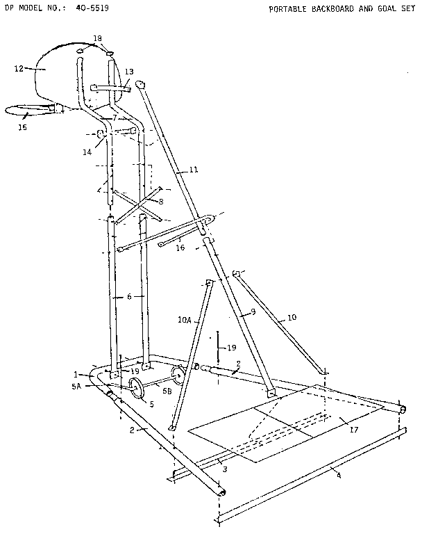 PORTABLE BACKBOARD AND GOAL SET