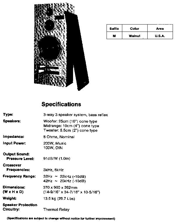 Speaker system sb-a31