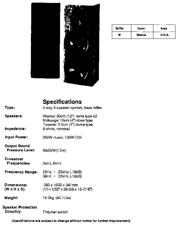Speaker system sb-a52