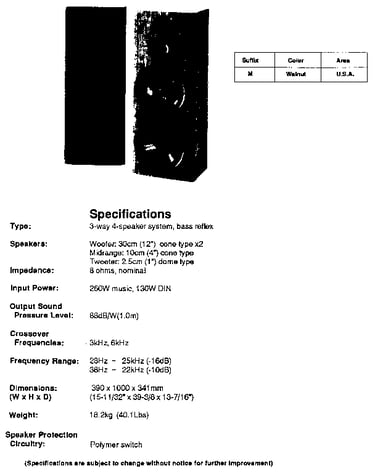 Speaker system sb-a52