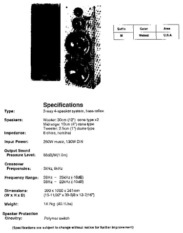 Speaker system sb-a52