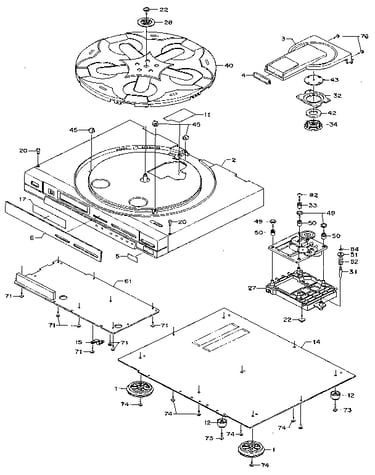 Cabinet & chassis exploded view (1)