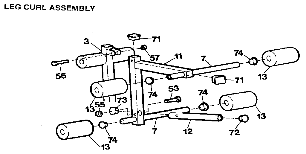 Leg curl assembly