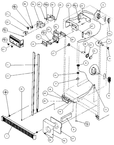 Refrigerator, freezer controls & cabinet