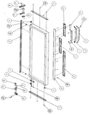 Refrigerator door, hinge, & trim