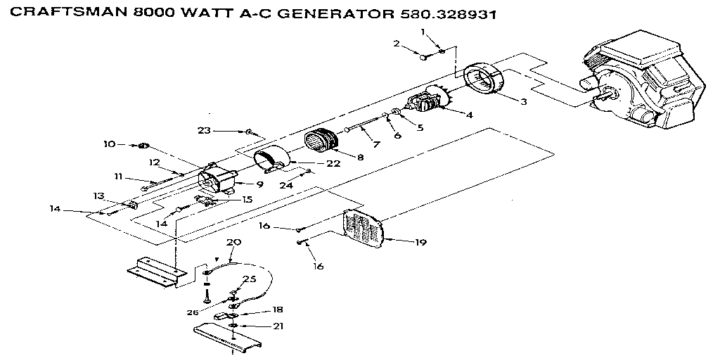 Craftsman 8000 watt a-c generator 580.328931