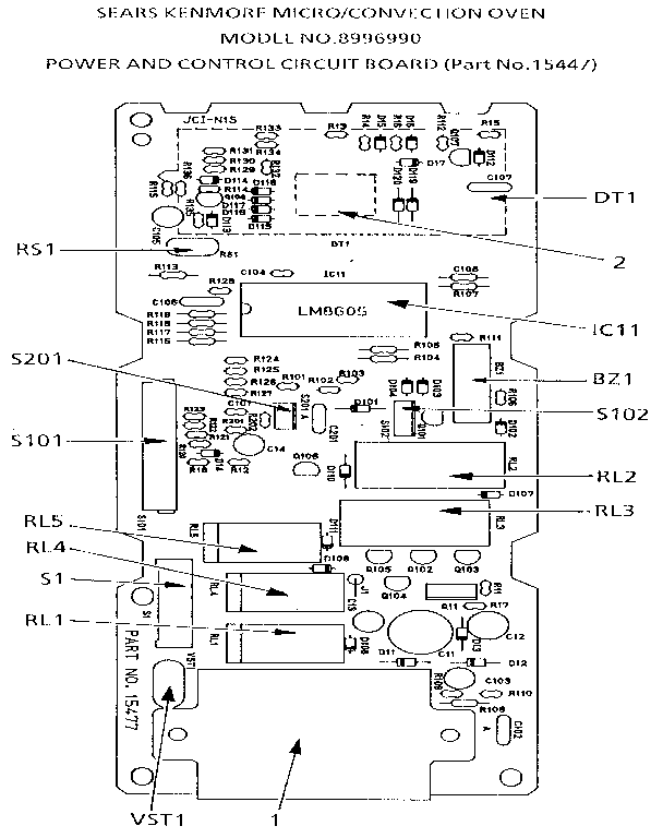 Power and control circuit board (part no. 15447)