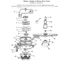 Kenmore 5871501190 motor, heater & spray arm diagram