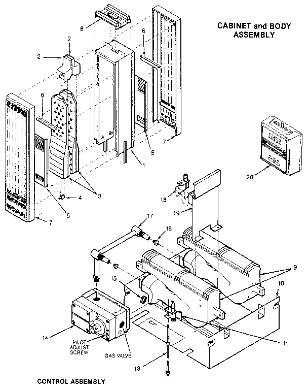 Cabinet and body assembly