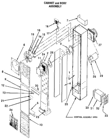 Cabinet and body assembly
