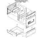 Whirlpool RF395PXXW1 door and drawer diagram