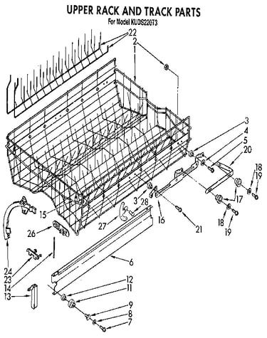 Upper rack and track