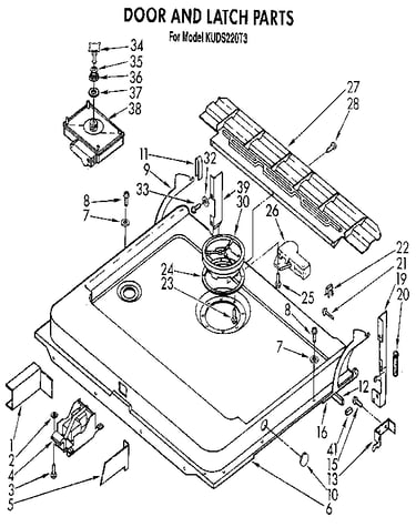Door and latch
