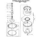 KitchenAid KAWE460WAL2 agitator, basket and tub diagram
