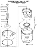 Agitator, basket and tub