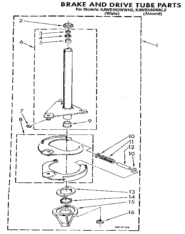 Brake and drive tube
