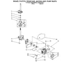KitchenAid KAWE760WAL2 brake, clutch, gearcase, motor and pump diagram