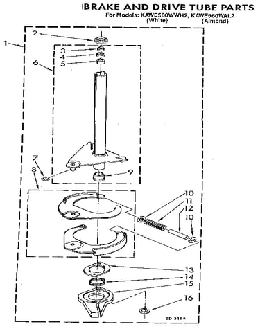 Brake and drive tube