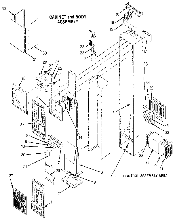 Cabinet and body assembly