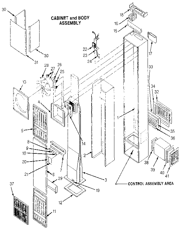 Cabinet and body assembly
