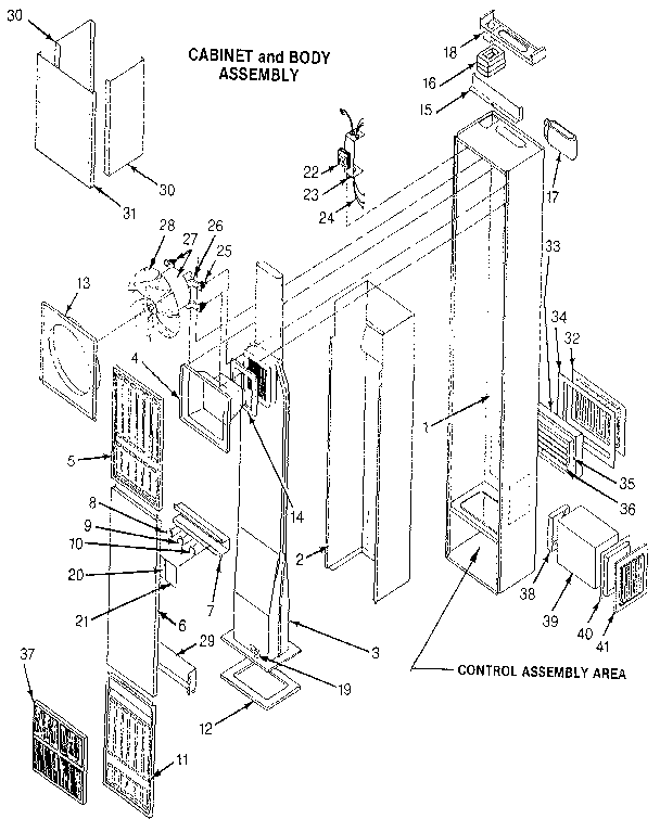 Cabinet and body assembly