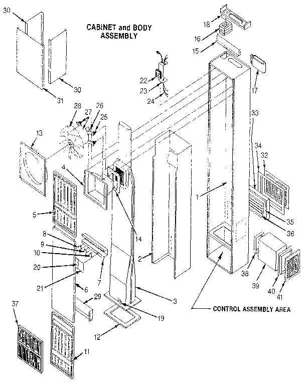 Cabinet and body assembly