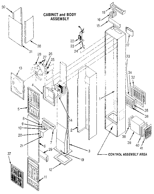 Cabinet and body assembly