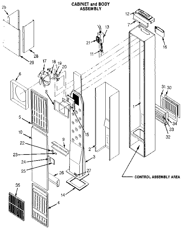 Cabinet and body assembly