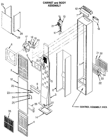 Cabinet and body assembly