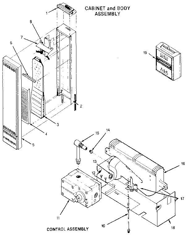 Cabinet and body assembly