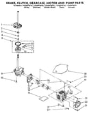 Brake, clutch, gearcase, motor and pump