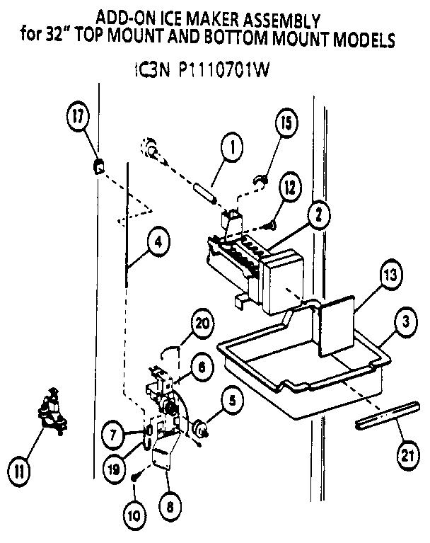 Icemaker ic3n p1110701w